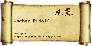 Ascher Rudolf névjegykártya