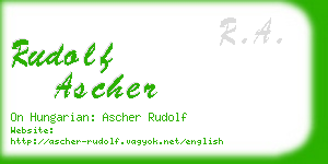 rudolf ascher business card